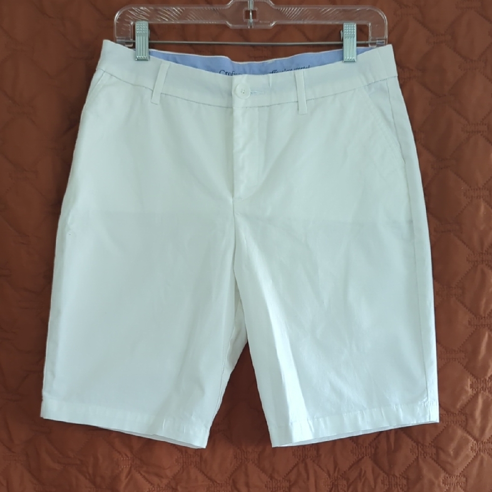 croft & barrow White Flat-Front Casual Shorts